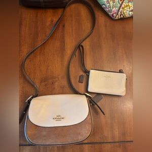 Coach Cream Crossbody Bag and Clutch Set